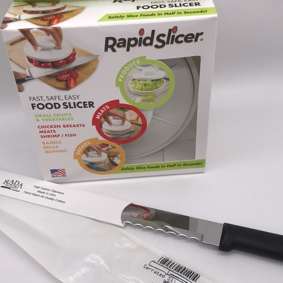 As Seen On TV Rapid Slicer Food Cutter Guide & Rada Serrated Knife Bundle - Picture 3 of 15